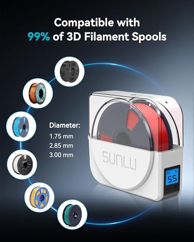 SUNLU Official Filament Dryer S1 Plus, Built-in Circulation Fan, Filament Dryer Box Storage Box for 3D Printer Filament 1.75 2.85 3.00, S1 Plus White - Image 5