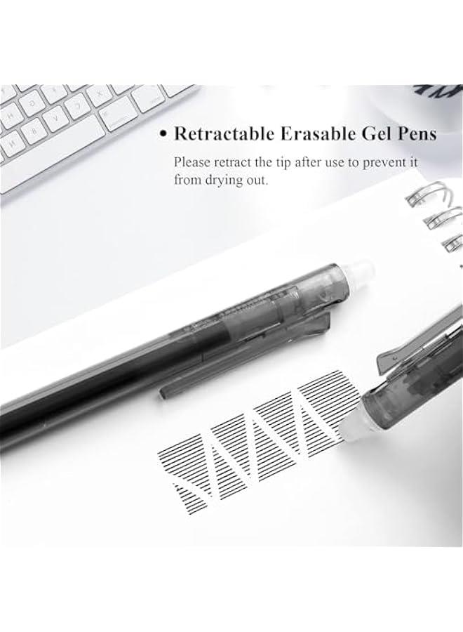 Pelican 12 Pack Fine Point Retractable Erasable Gel Ink Pens with Comfort Grip, Black Ink for Drawing, Writing, Planners, and Crossword Puzzles. Make Errors Disappear Easily!  - Image 3
