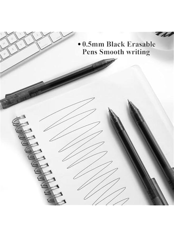 Pelican 12 Pack Fine Point Retractable Erasable Gel Ink Pens with Comfort Grip, Black Ink for Drawing, Writing, Planners, and Crossword Puzzles. Make Errors Disappear Easily!  - Image 5