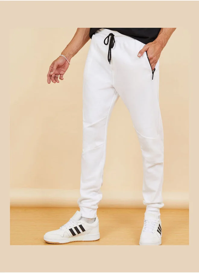 Styli Pique Slim Fit Jogger with Zip Pocket Detail