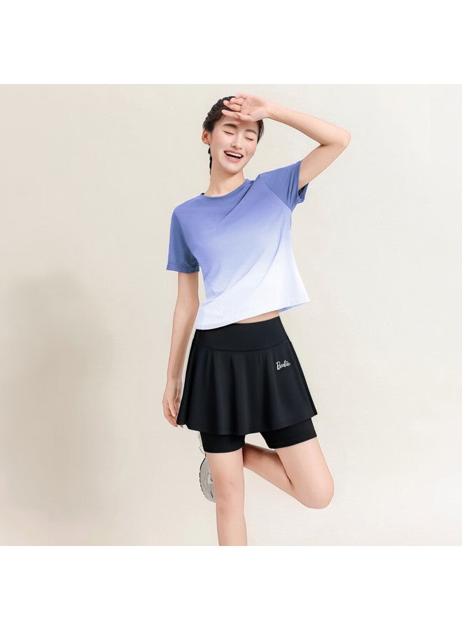 Barbie Women's Badminton Outfit, Lightweight Sports Seamless One-piece Quick-dry Sweat-wicking Set, Anti-exposure Athletic Wear Set For Wome - Image 2