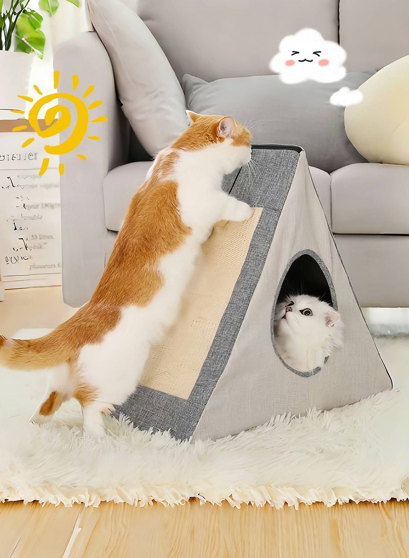 Kidle Pet Nest Triangle With Scratching Board Cat Grinding Claws Cat Climbing Frame Cat Toy - Image 3
