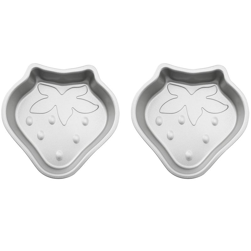 LQ Industrial 2pcs Strawberry Shaped Pudding Mould 100x107mm Carbon Steel NonStick Bakepans Cake Moulds for Fondant Chocolate Pudding Bread