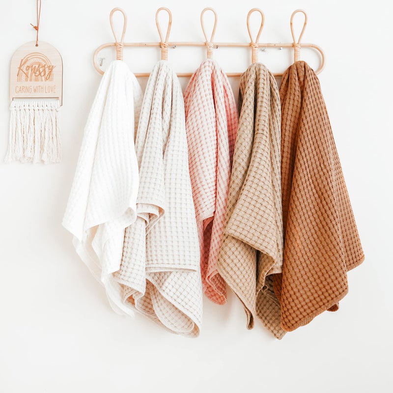 Konssy Waffle Baby Blanket - Soft & Cozy Nursery Swaddle Blanket, Lightweight Toddler Throw for Boys & Girls, Ideal for Wrapping (Oat) - Image 4