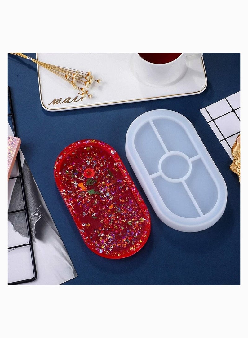 KASTWAVE Tray Resin Mould, KASTWAVE Craft Jewelry Making Mould Oval Tray Mould DIY Epoxy Resin Mould Silicone Resin Mould Plate Casting Mould for Office Home Decor (2 Pieces) - Image 5