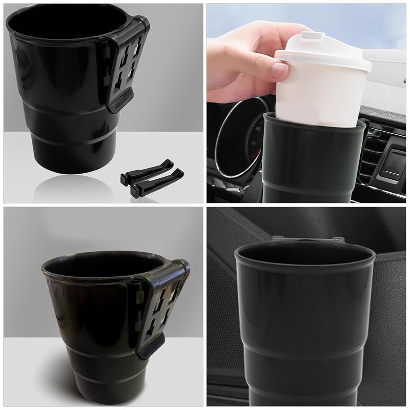 Multi Functional Car Cup Holder Portable Car Water Bottle Holder Convenient Car Vent Hook for Drinks Essential Car Accessories for Road Trips Black - Image 3