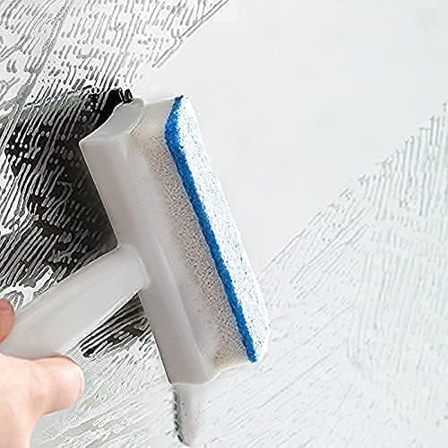 AVDIP AVDIP Glass Cleaning Tools 2 in 1 Glass Wiper Cleaning Brush Mirror Grout Tile Cleaner Washing Pot Brush Double-Sided Glass Wipe Bathroom Wiper Window Glass Wiper (Multicolor) (Pack of 1)  - Image 2