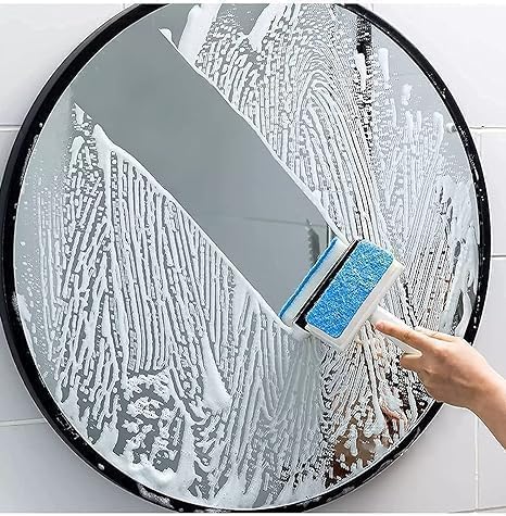 AVDIP AVDIP Glass Cleaning Tools 2 in 1 Glass Wiper Cleaning Brush Mirror Grout Tile Cleaner Washing Pot Brush Double-Sided Glass Wipe Bathroom Wiper Window Glass Wiper (Multicolor) (Pack of 1)  - Image 1