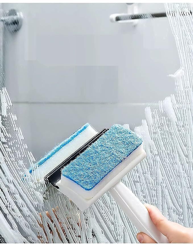 AVDIP AVDIP Glass Cleaning Tools 2 in 1 Glass Wiper Cleaning Brush Mirror Grout Tile Cleaner Washing Pot Brush Double-Sided Glass Wipe Bathroom Wiper Window Glass Wiper (Multicolor) (Pack of 1)  - Image 5