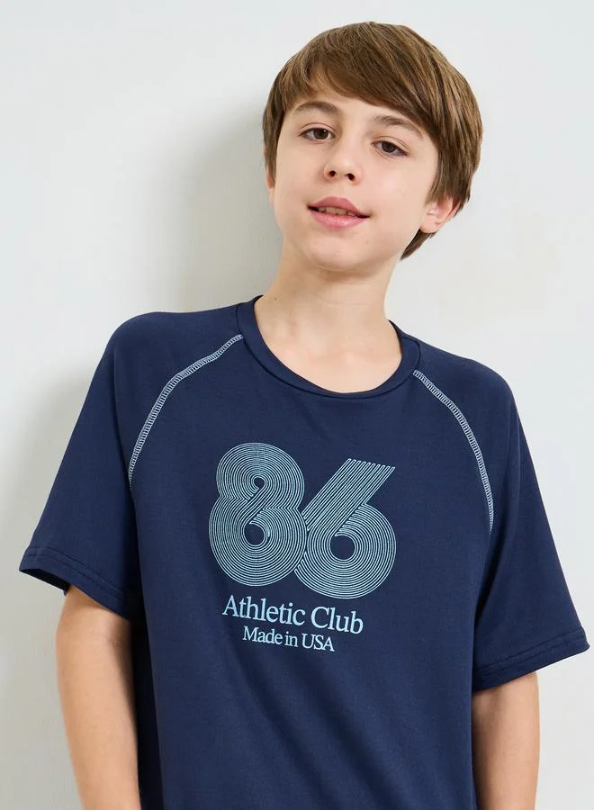 Styli Teen Boys Sports Jersey T-Shirt with Raglan Sleeve