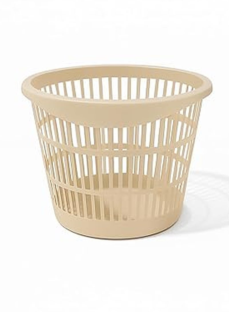 Master Gold Plastic Vented Trash Can - Round 25.5cm Diameter 23cm Height | Ideal for Offices, Bathrooms, Kitchens | Trash Can | Lightweight and Easy to Clean (Beige)  - Image 1