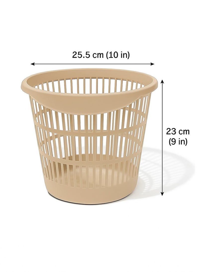 Master Gold Plastic Vented Trash Can - Round 25.5cm Diameter 23cm Height | Ideal for Offices, Bathrooms, Kitchens | Trash Can | Lightweight and Easy to Clean (Beige)  - Image 2
