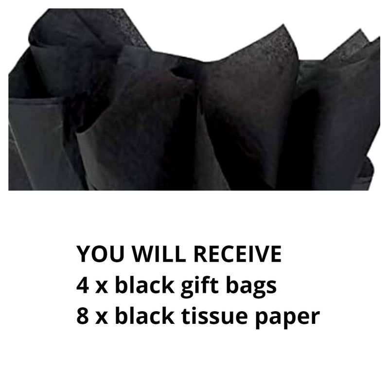 Juneshe Small Gift Bags With Handles & Tissue Paper 4 Pack Mini White & Black Gift Bags  Extra Small White Paper Bags  Tiny Gift Wrap - Image 3