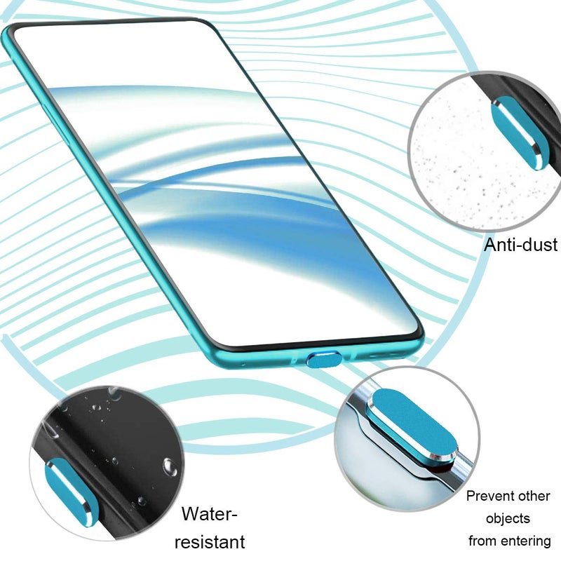 Careflection غطاء USB C واقي من الغبار، غطاء منفذ شحن نوع C وغطاء جاك سماعة الهاتف، واقي من الأوساخ، متوافق مع سامسونج جالاكسي بيكسل ون بلس لابتوب ماك بوك برو أجهزة أندرويد أزرق 2 حزمة - Image 3