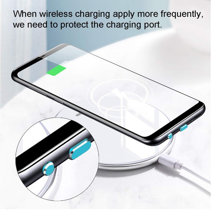 Careflection غطاء USB C واقي من الغبار، غطاء منفذ شحن نوع C وغطاء جاك سماعة الهاتف، واقي من الأوساخ، متوافق مع سامسونج جالاكسي بيكسل ون بلس لابتوب ماك بوك برو أجهزة أندرويد أزرق 2 حزمة - Image 5