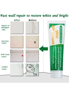 Meishida Wall Mending Agent Wall Repair Paste Kit: Drywall Repair Putty, Safe Wall Repairing Ointment，Wall Crack Repair Cream with Scraper, for Wall Wood Plaster Surface Repair, Easy to Fill (100g x2 Sets)  - Image 2