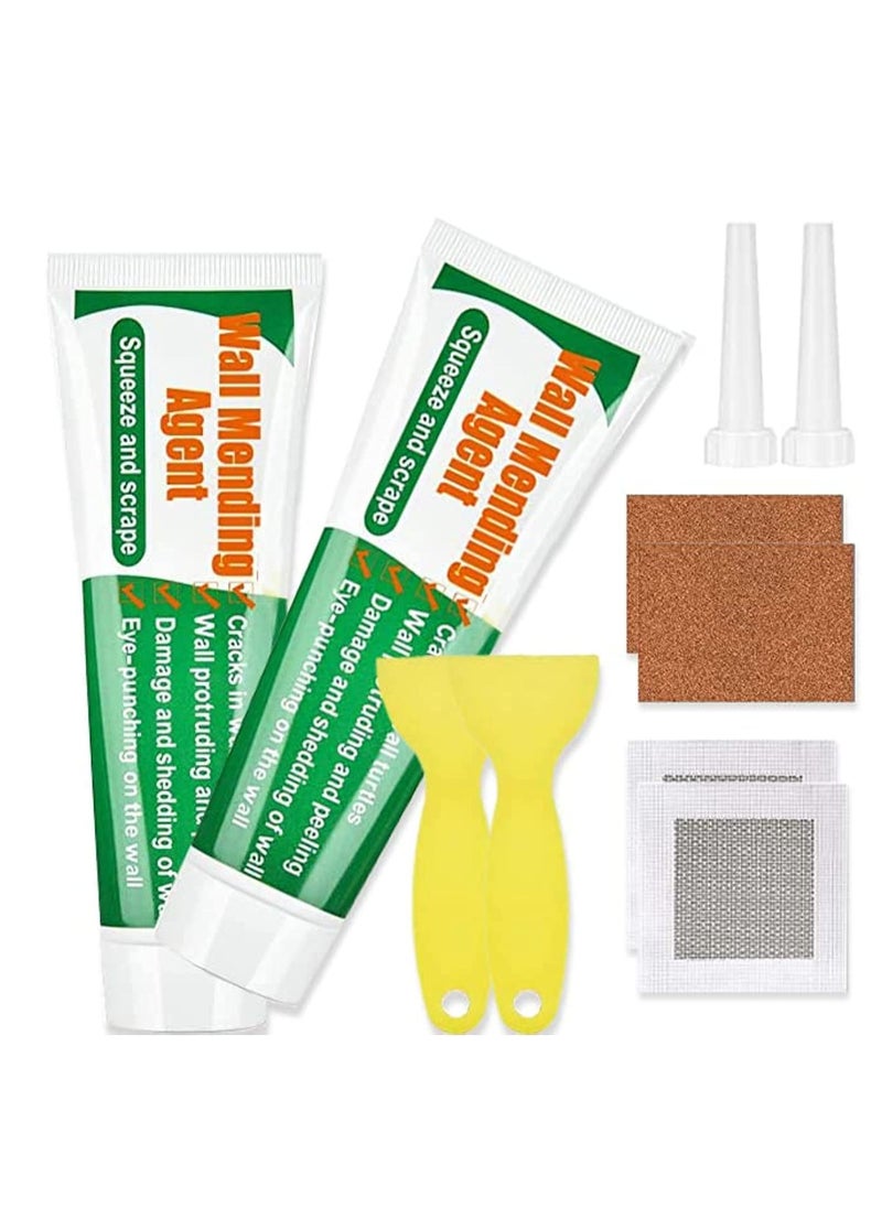 Meishida Wall Mending Agent Wall Repair Paste Kit: Drywall Repair Putty, Safe Wall Repairing Ointment，Wall Crack Repair Cream with Scraper, for Wall Wood Plaster Surface Repair, Easy to Fill (100g x2 Sets)  - Image 1