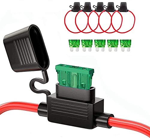 MCIGICM 12 AWG Inline Fuse Holder with 30A ATCATO Blade Fuse 5 Pack - Image 1