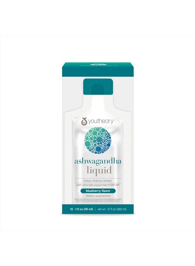 Ashwagandha Liquid Blueberry Flavor, 12 Single Serving Packets