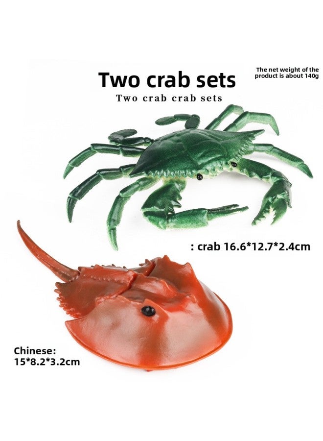 Children's Simulation Solid Marine Animal Model Crab Starfish Lobster Seahorse Skate Shark Toy Ornaments