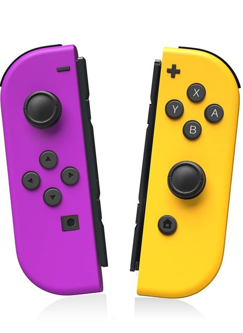 Wireless Joy-Con Controllers for Nintendo Switch, L/R Replacement Compatible with Switch/Lite/OLED, Joystick with Wake-up, Screenshot, and Dual Vibration (Yellow)