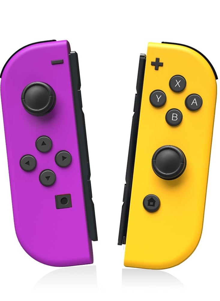 Wireless Joy-Con Controllers for Nintendo Switch, L/R Replacement Compatible with Switch/Lite/OLED, Joystick with Wake-up, Screenshot, and Dual Vibration (Yellow)