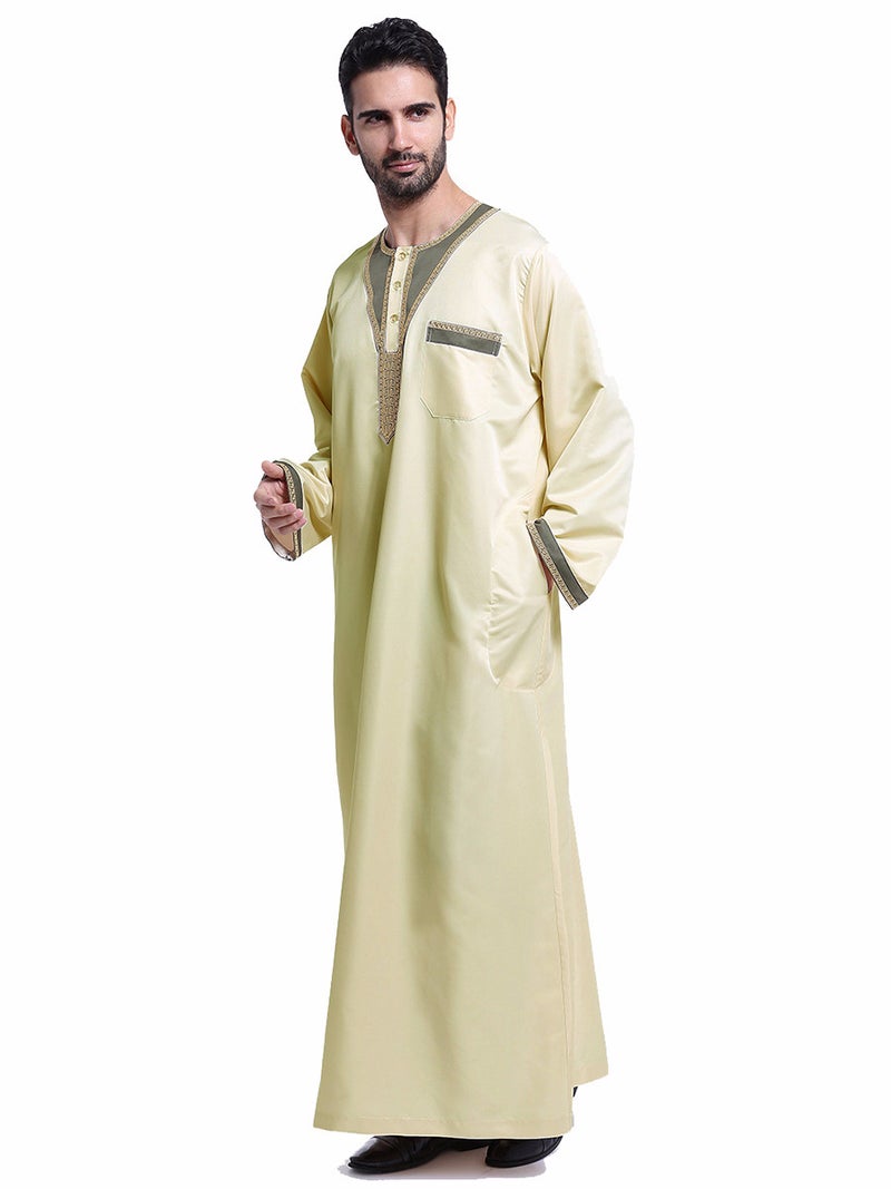 Men's Loose Fit Embroidered Ethnic Long Kurta Shirt for Daily Wear - Image 1