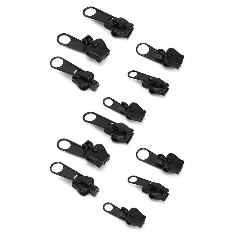 12Pcs Universal Zipper Head Repair Kit Replacement for DIY Jackets Jeans Trousers Coats WalletsBlack - Image 4