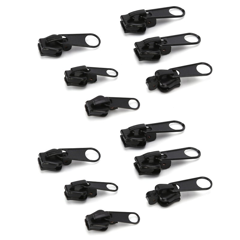 12Pcs Universal Zipper Head Repair Kit Replacement for DIY Jackets Jeans Trousers Coats WalletsBlack - Image 5