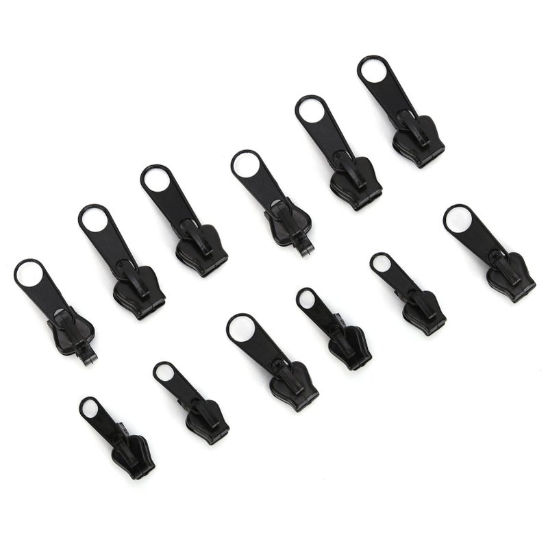 12Pcs Universal Zipper Head Repair Kit Replacement for DIY Jackets Jeans Trousers Coats WalletsBlack - Image 3