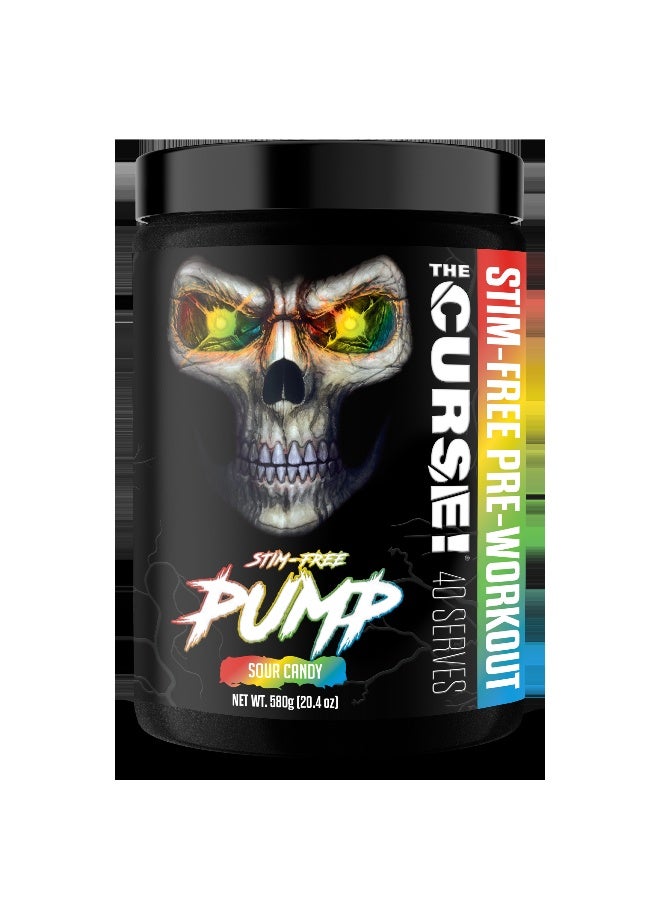JNX Sports The Curse! Stim-Free Pump Pre-Workout Sour Candy – 40 Serves Caffeine-Free Formula Non-Stimulant For Use Day & Night - Image 1