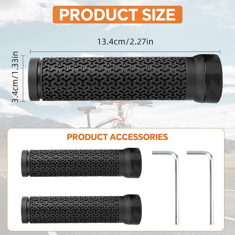 HASTHIP ® Bike Handle Grips, 5 inches Anti-Slip Textured Rubber Handle Grips Bicycle Grips Bike Grips Replacements, Easy to Use, Pack of 2 - Image 4