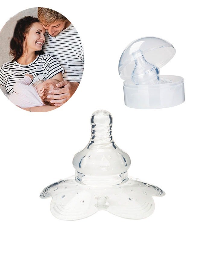 Nipple Shield,  Premium Contact Nippleshield, Assist Perfect for Nursing Mothers with Inverted & Sore Nipple with Carrying Case for Breastfeeding Mothers, Non-Toxic, Made Without BPA - Image 1