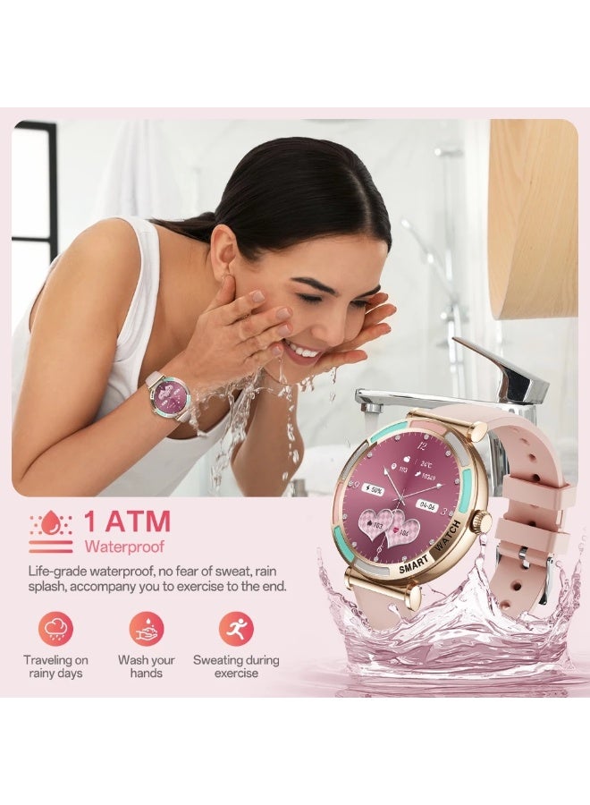 Aolon Lily R3 Women's Smart Watch, 41mm Gold, IP68 Waterproof, Custom Wallpaper, Health Monitoring - Image 3