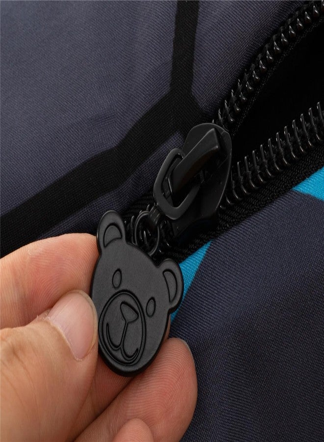 NTBED مجموعة أغطية سرير مطبوعة NTBED للاعبين بتصميم هندسي خفيف الوزن من الألياف الدقيقة للأطفال الأولاد، مزدوجة، مع ملاءة fitted وأغطية وسائد، أزرق - Image 5