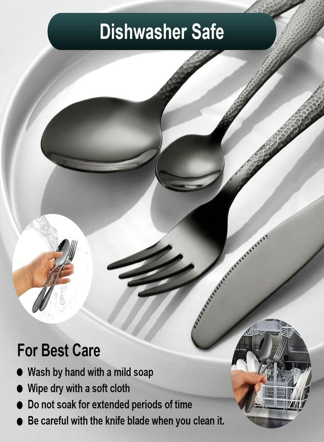DLEST 20 Pieces Premium Stainless Steel Cutlery Set for Home & Kitchen (4 Table Spoons, 4 Forks, 4 Tea Spoons, 4 Salad Fork, 4 Knives) Spoon Set, Luxury Dining Tableware Gift for House Warming, Black - Image 5