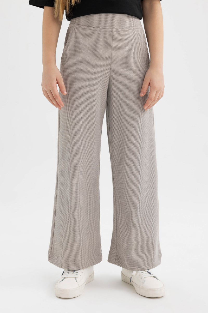 DeFacto Girl Straight Fit Waffle Trousers - Image 5