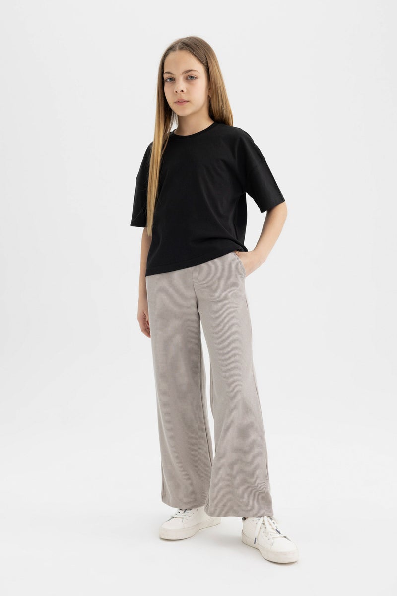DeFacto Girl Straight Fit Waffle Trousers - Image 4