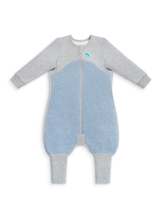 LOVE TO dream Love to Dream Organic Sleep Suit with Legs, Short Sleeve Baby Sleep Suit, Super Soft, Temperature Regulating Toddler Sleeping Bag, All Seasons Wearable Blanket, Blue, 4 Years  - Image 1