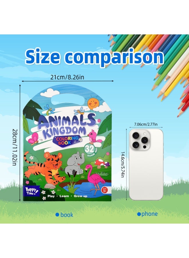 4 books in a set of 32 simple large-open fun coloring books for toddlers, including animals, mermaids, unicorns, space and other easy-to-color patterns, ideal coloring books to help children learn about different animals and to improve children's coordination and concentrationUniversal coloring books for boys and girls - Image 5