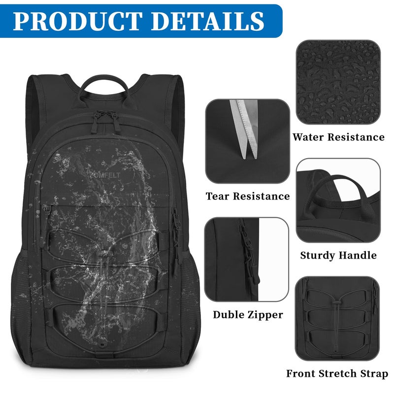 ZOMFELT Hiking Backpack for Women Men, 15L Lightweight Packable Backpack for Trip, Water Resistant Small Travel Backpacks, Foldable daypack for Hiking, Walking, Cycling, Camping, Black - Image 4