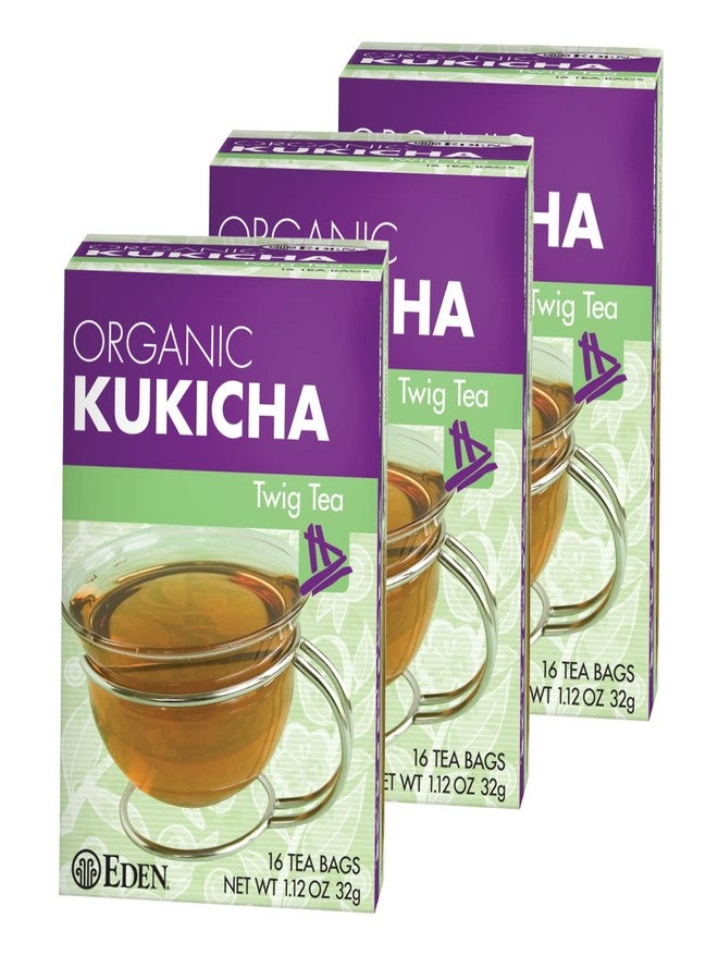 Eden Kukicha Organic Roasted Twig Tea, George Ohsawa Macrobiotic, Low Caffeine, 16 Unbleached Manila Tea Bags/Box - Image 1