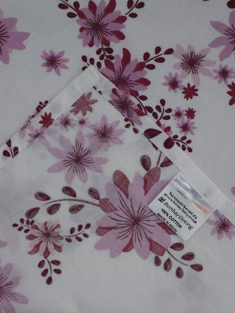 Bombay Dyeing Vintage 180 TC 100% Cotton Violet Two Single Size Bedsheet with 2 Pillow Covers - Image 3