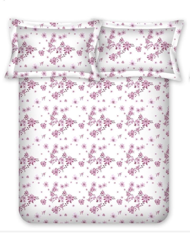 Bombay Dyeing Vintage 180 TC 100% Cotton Violet Two Single Size Bedsheet with 2 Pillow Covers - Image 4