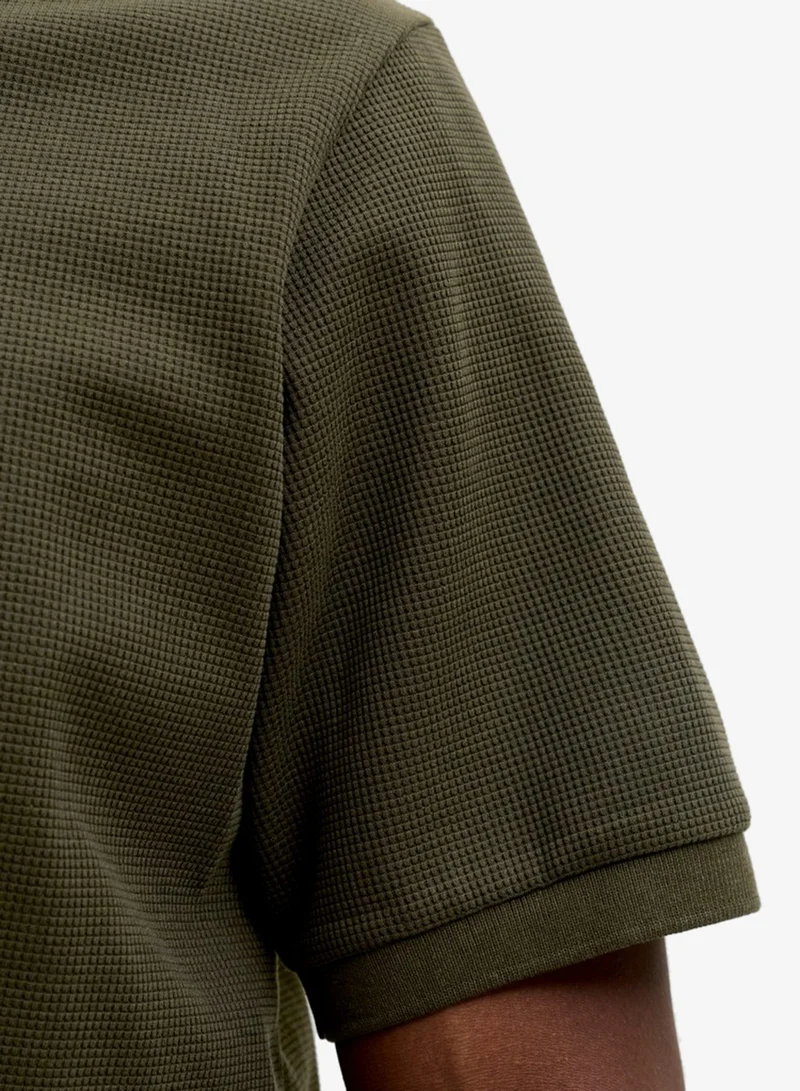 JACK & JONES Rosin Detail:Classic Solid Regular Fit Polo for Men | Best Price UAE