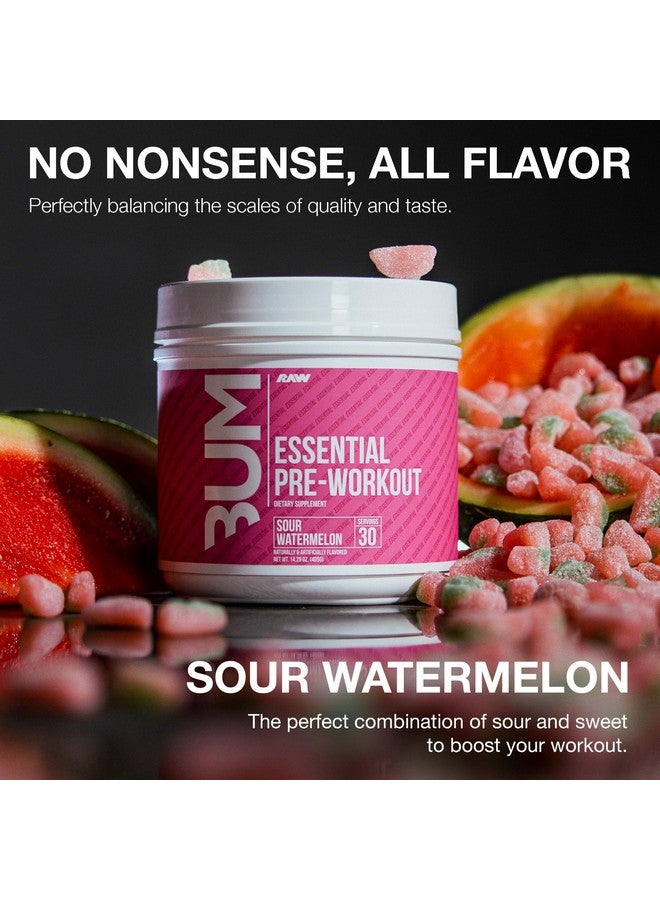 Raw Essential Pre-Workout Powder (Sour Watermelon) - Chris Bumstead Sports Nutrition Supplement For Men & Women Preworkout Energy With Caffeine, L-Citrulline, L-Tyrosine, Beta Alanine Blend - Image 3