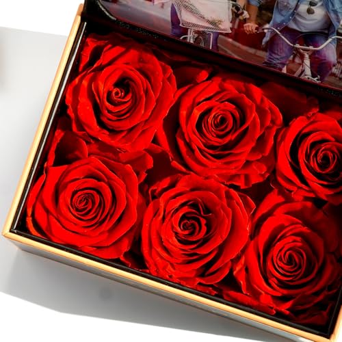 ADDWel Preserved Rose Gift Box with 4x6 Photo Frame Romantic Flower Gifts for Women Wife or Girlfriend 6 Eternal Roses for Delivery on Christmas Birthday Anniversary Valentines Day - Image 3