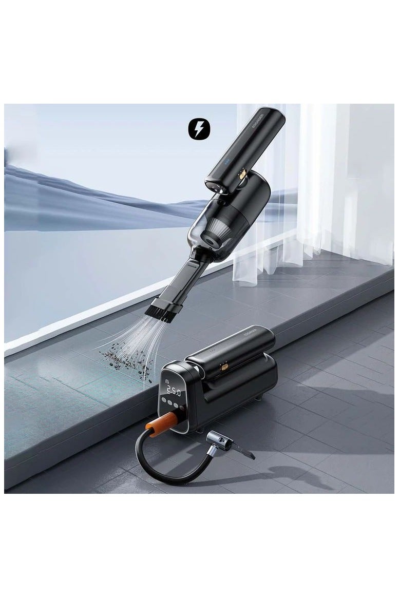 ايساجر مكنسة لاسلكية 5 في 1 مع منفاخ هواء قوي – شفط 8000PA، بطارية 4000mAh، ضغط نفخ 150PSI، فلتر HEPA قابل للغسل، شحن USB-C – تنظيف السيارة، المنزل والمكتب، منفاخ، ضوء LED وباور بنك - Image 3