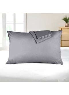 Microfiber Pillow Cases 2 Piece Set 50X75Cm, 20X30 Inches Silver Pillow Cover Soft Brushed Supersoft Fabric Pillow Cases Standard Size