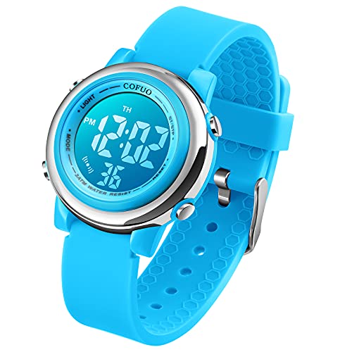 cofuo Kids Digital Sport Waterproof Watch for Girls Boys, Kid Sports Outdoor LED Electrical Watches with Luminous Alarm Stopwatch Child Wristwatch - Image 1
